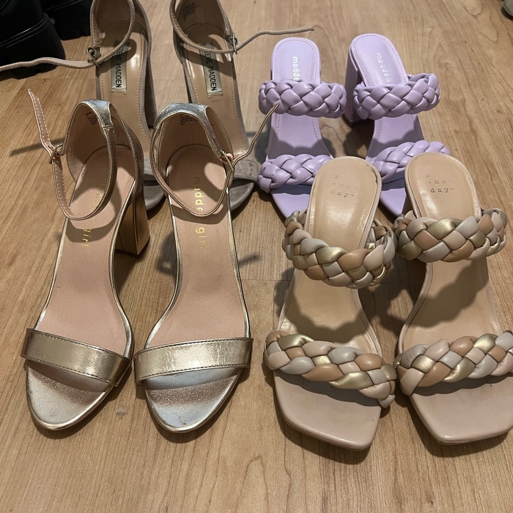 LOT - 4 Pairs of Women’s Chunky Heels